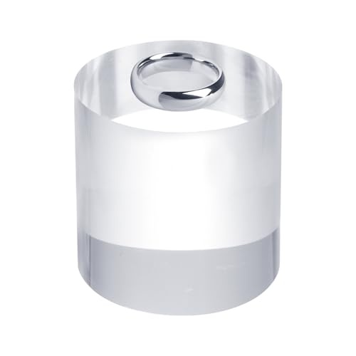uxcell Acrylic Cylinder Display Blocks, 60 x 60 mm/2.4" x 2.4" Clear Jewelry Display Base Polished Cube Riser Stand Display Holder Base for Ring Jewelry Cosmetics Crafts - size: 60 x 60mm