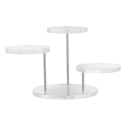 ULTECHNOVO Acrylic Display Stand 3X3 Inch Clear Riser for Home & Retail Showcase Compact Multi-Layer Display Shelf for Rings Necklaces Bracelets Watches