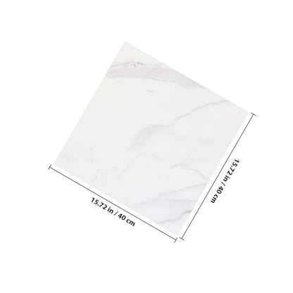 DOITOOL 2pcs 40x40cm Mini PVC White Marble Photography Backdrops for Product and Food Photography, Reusable Photo Background Boards for Cosmetics and Baking Flat Lay
