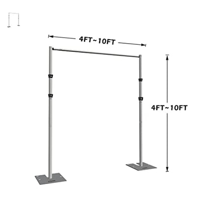 Pipe and Drape Adjustable Uprights, Crossbars,Bases & Hangers - Drape Systems for Backdrops, Trade Shows, Events, Photo Booths and Decorations by CITNAMOR ((4'-10') Tall x 10' Wide Kit) - size: 4-10' Tall x 10' Wide Kit