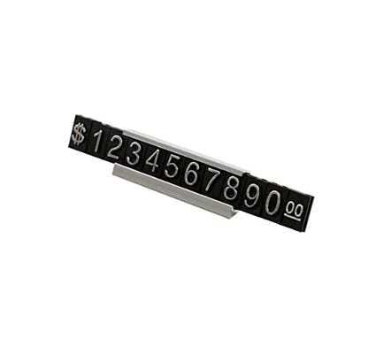 20 sets Price Display Counter Stand Tag Adjustable Number Letter Base Price Cube Display for Watch Ring Jewelry Dollar Pricing Label Stand Kit (Silver)