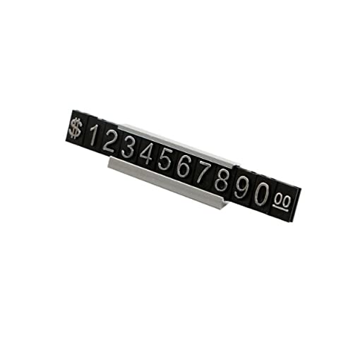 20 sets Price Display Counter Stand Tag Adjustable Number Letter Base Price Cube Display for Watch Ring Jewelry Dollar Pricing Label Stand Kit (Silver)