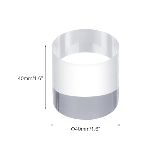 uxcell Acrylic Cylinder Display Blocks, 40 x 40 mm/1.6" x 1.6" Clear Jewelry Display Base Polished Cube Riser Stand Display Holder Base for Bracelet Ring Jewelry Cosmetics Crafts - size: 40 x 40mm