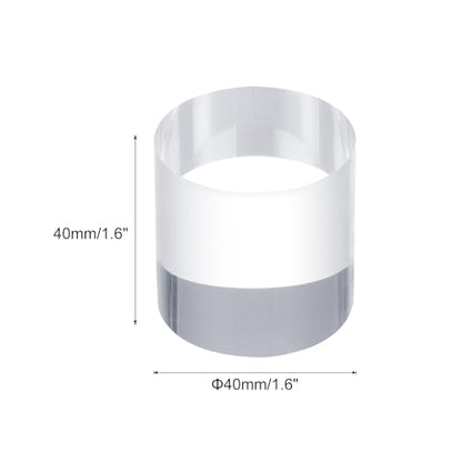 uxcell Acrylic Cylinder Display Blocks, 40 x 40 mm/1.6" x 1.6" Clear Jewelry Display Base Polished Cube Riser Stand Display Holder Base for Bracelet Ring Jewelry Cosmetics Crafts - size: 40 x 40mm