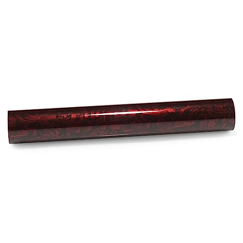 20"x60" (1.6FTx5FT) Red PET Marble Forged Carbon Fiber Textured Gloss Vinyl Wrap Auto Car Sticker Decal Film Sheet Bubble Free Air Release Technology with Tool Kit - color: Red, size: 20"x60" (1.6FTx5FT)