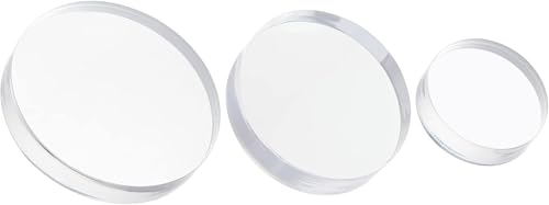 FINGERINSPIRE 3 Sizes Clear Acrylic Display Base Acrylic Display Block 2.7/2/1.6 inch Clear Polished Acrylic Cube Round Acrylic Jewelry Display Stand Decorative Pedestals for Photography Props Jewelry - color: Round-3 Size