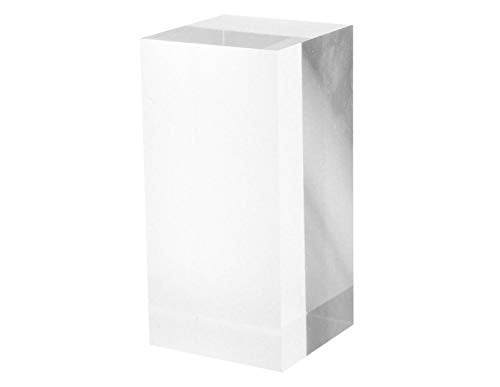 Clear Polished Acrylic Cube Display Stand - Acrylic Square Jewelry Showcase Holder (2" x 2" x 4") - size: 2" x 2" x 4"
