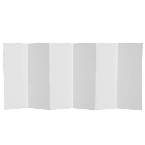 4 ft. Short White Temporary Cardboard Folding Screen - 6 Panels - size: 4 ft Short - 6 Panel