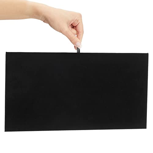 Juvale Black Velvet Jewelry Display Trays - Multipurpose Ring Display & Bracelet Holder - Soft Velvet Surface & Plush Boards - Space-Saving Stackable Jewelry Trays - Pack of 6, 14 in, Rectangular
