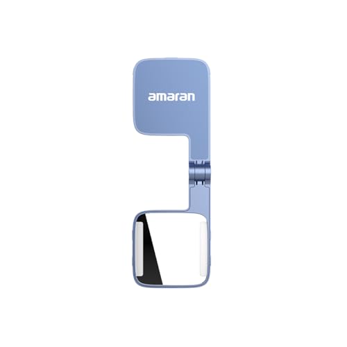 Amaran Go Magnetic Selfie Phone Light, Compatible with MagSafe & Qi2 Magnets, Dual LED Light Source with Adjustable Mirror Light & CCT (2700K-6500K), for Selfies, Makeup, & Content Creation (Blue) - color: Blue