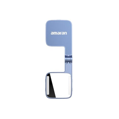 Amaran Go Magnetic Selfie Phone Light, Compatible with MagSafe & Qi2 Magnets, Dual LED Light Source with Adjustable Mirror Light & CCT (2700K-6500K), for Selfies, Makeup, & Content Creation (Blue) - color: Blue