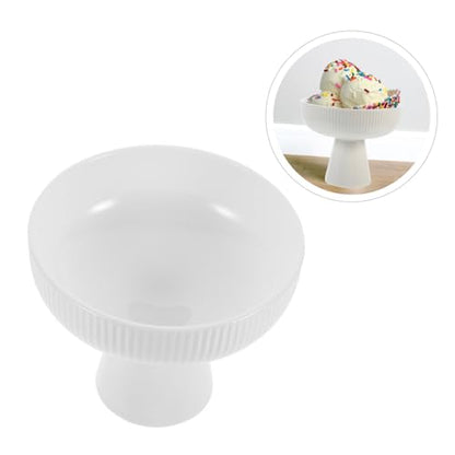 ABOOFAN Nordic Style Ceramic Dessert Bowl White Multi Function Food Serving Bowl for Ice Cream Fruit Salad Creative Design for Parties Family Gatherings Restaurants Photo Props