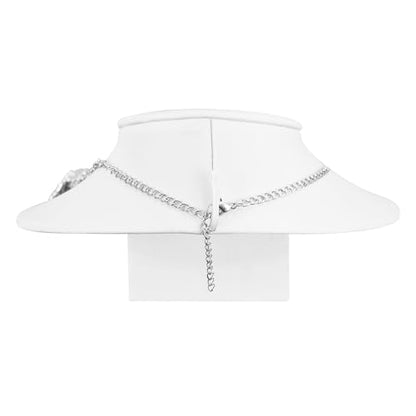 MOOCA Premium Faux Leather Necklace Lay Down Display Stands - Set of 2, Elegant Jewelry Holder, Stand, and Organizer for Necklaces, White Color - color: White Faux Leather