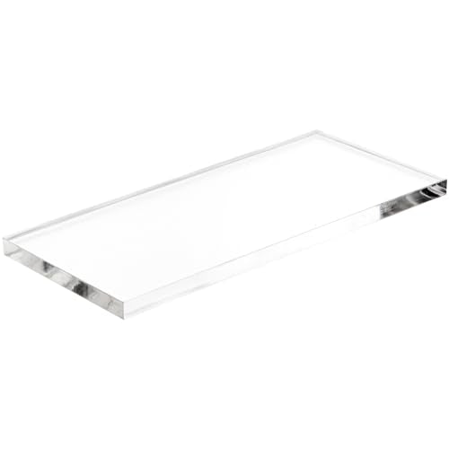 Plymor Clear Acrylic Rectangular Standard-Edge Display Base, 4" W x 2" D x 0.25" H, Pack of 2 - size: 4" x 2" x 0.25"