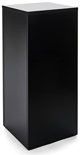Displays2go 30" Tall Display Pedestal Stand, Black Square Pedestal for Art, Sculpture & Product Display with 12.5" Top (WDCUBEBLK2) - color: Black, size: 30"H