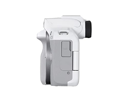 Canon EOS R50 Mirrorless Vlogging Camera (Body Only/White), RF Mount, 24.2 MP, 4K Video, DIGIC X Image Processor, Subject Detection & Tracking, Compact, Smartphone Connection, Content Creator - color: White, style: EOS R50 Body Only