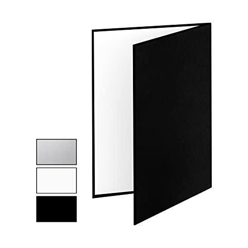 Meking 3 in 1 Photography Reflector Cardboard, 17"x12"/42x30cm A3 Folding Light Diffuser Board for Still Life, Product and Food Photo Shooting - Black, Silver and White - size: 1Pcs A3 Black Silver White