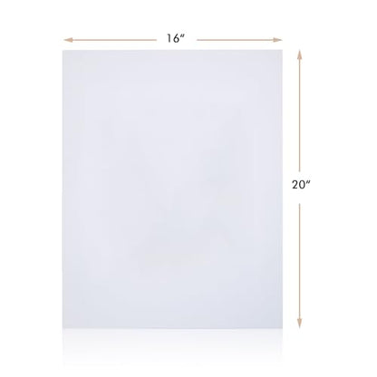 Falling in Art 50 Pack Acid-Free Mat Boards - 16x20 Uncut White Backing Boards, 4 - Ply Thickness Backer Boards for Photos, Pictures, Frames, Artworks and Prints - size: 16*20-50 Pack