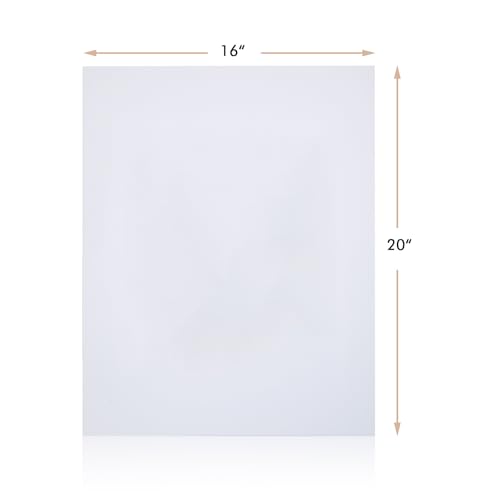 Falling in Art 50 Pack Acid-Free Mat Boards - 16x20 Uncut White Backing Boards, 4 - Ply Thickness Backer Boards for Photos, Pictures, Frames, Artworks and Prints - size: 16*20-50 Pack