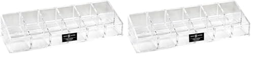 Isaac Jacobs Clear Acrylic 12 Compartment Nail Polish Holder, Organizer for Makeup, Essential Oils, Storage Solution, Rack Display (2 Rows (x6)) (Pack of 2) - size: 2 Rows (x6) (Pack of 2)