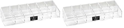 Isaac Jacobs Clear Acrylic 12 Compartment Nail Polish Holder, Organizer for Makeup, Essential Oils, Storage Solution, Rack Display (2 Rows (x6)) (Pack of 2) - size: 2 Rows (x6) (Pack of 2)