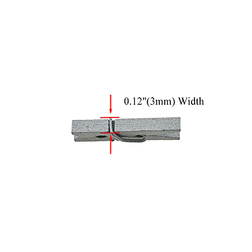 HAHIYO Silver Wooden Clothes Pins Clothespins Mini Do NOT Fall Apart 1 inches Length 80 Pack Sturdy Strong Springs No Rust No Discoloration for Laundry Bathroom DIY Craft Photos Food Opened Bags - size: Silver 1 inches 80 Pack