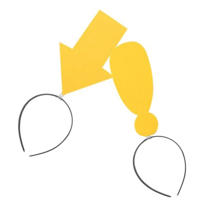 Uonlytech 2pcs Halloween Photo Booth Hairbands with Yellow Arrow and Exclamation Mark Headpieces, Silly Carnival Costume Accessories for Parties and Themed Events