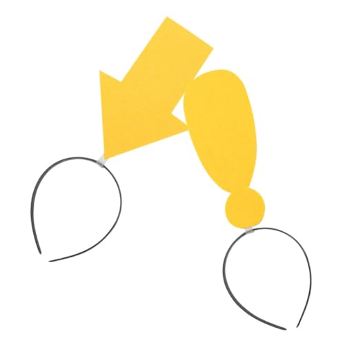 Uonlytech 2pcs Halloween Photo Booth Hairbands with Yellow Arrow and Exclamation Mark Headpieces, Silly Carnival Costume Accessories for Parties and Themed Events
