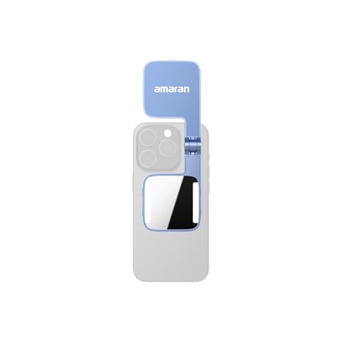 Amaran Go Magnetic Selfie Phone Light, Compatible with MagSafe & Qi2 Magnets, Dual LED Light Source with Adjustable Mirror Light & CCT (2700K-6500K), for Selfies, Makeup, & Content Creation (Blue) - color: Blue