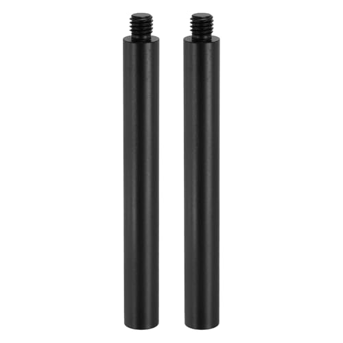PATIKIL 4" Metal Extension Rod, 2 Pcs M8x1.25 Female to Male Thread 0.47" Aluminum Alloy Lightweight Stabilizer Accessory Mount Tripod Extender Tube for Tripod DSLR Action Cameras, Black - color: Black, size: M8x1.25, 4" Length, 0.47" Rod