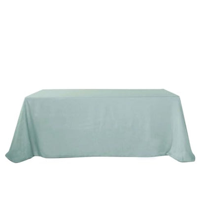 Efavormart 90x132 Dusty Blue Premium Faux Linen Rectangular Tablecloth | Wrinkle Free Tablecloth - color: Dusty Blue, size: 132" x 90" (Rectangular)