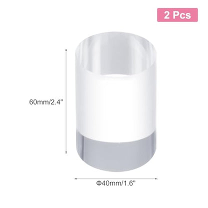uxcell 2pcs Acrylic Cylinder Display Blocks, 40 x 60 mm/1.6" x 2.4" Clear Jewelry Display Base Polished Cube Riser Stand Display Holder Base for Bracelet Ring Jewelry Cosmetics Crafts - size: 40 x 60mm