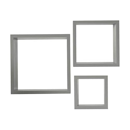 MELANNCO 5254356 Floating Wall Square Cube Shelves for Bedroom, Living Room, Bathroom, Kitchen, Nursery - Wood, Set of 3, Dark Gray - color: Dark Gray, size: Set of 3