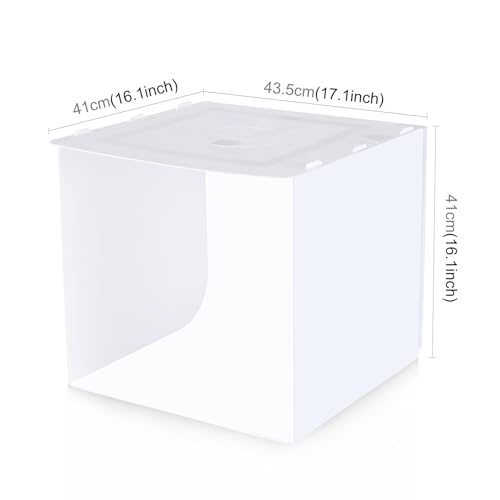 Portable Photo Studio Light Box, Photo Light Box, 16"x16"x16" Professional Dimmable Shooting Tent Kit with CRI >97 150 LED Lights 5700k 3600lm 4 Backdrops for Small Product Photography - size: 16*16*16 inch