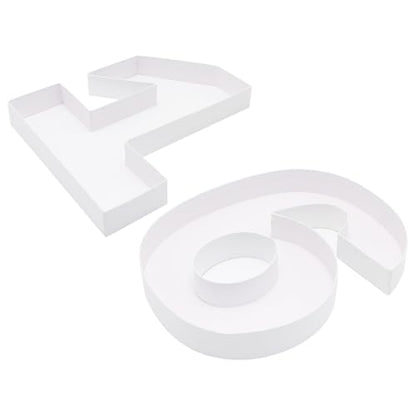 Charcuterie Cardboard Number Fillable Shaped Treat Decorative Box Anniversary Birthday Table Centerpiece (16 Style, 15inch) - size: 15inch, style: 16 Style