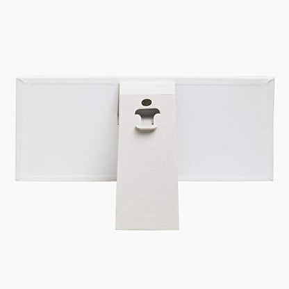 MOOCA 54 Clip Pendant/Body Jewelry Showcase Display Pad with Built in Easel for Belly Button Rings, Tongue Rings and Industrial Barbell Organizer, White Leatherette, 2 Pieces Set - color: White Faux Leather