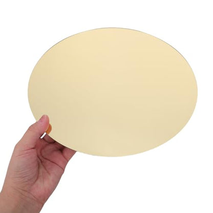 4pcs Gold Acrylic Round Mirrors - Wedding Table Centerpiece Tray Adhesive Wall Sticker Candle Plate for Birtdhay Photoshoot Perfume Cosmetic Jewelry Display - color: Golden