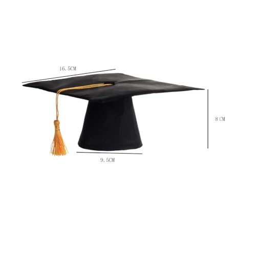 1 Piece Black Pet Graduation Hat with Yellow Tassel Pet Graduation Costume Apparel for Photo Prop Costume for Dogs Cats Holiday Accessory