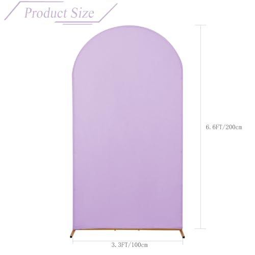 bricia Wedding Arch Backdrop Stand Cover, 6.6FT Double Sided Stretchy Arch Cover Fitted Wedding Birthday Party Banquet Decoration (Lavender 79.2''Lx39.6''W) - color: Lavender, size: 6.6FT