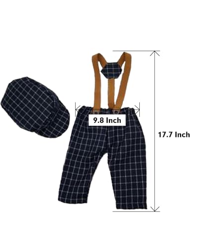 Infant Newborn Photo Outfits Props Baby Photography Crochet Romper Hat Set Monthly Boy Girl Photo Shoot Knitted Berets - color: 3 Blue