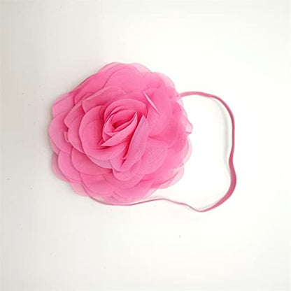 Baby Photography Props Boy Girl Photo Shoot Outfits Newborn Lovely Costume Tutu Dress Flower Headband - color: Mei Hong