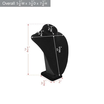 MOOCA 2 Pcs Small Necklace Chain Jewelry Bust Display Holder Stand, Necklaces Display Mannequin, Jewelry Bust Stand 7 1/4 in H, Black Velvet - color: 2) Black Velvet, 2 pieces
