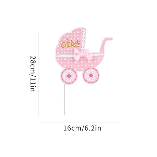 SUNBEAUTY 20 Pcs Girl Baby Shower Photo Booth Props Pink and Gold Lovely Photobooth Props with Sticks for Baby Shower Accessories Newborn Girl Gift Party Supplies - color: Girl
