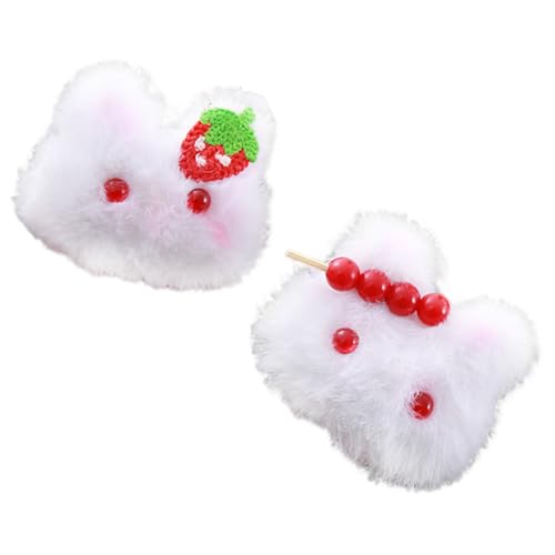 2 Pcs Plush Bunny Hair Clips Rabbit Hairpin Cute Ponytail Holders Easter Hair Clip Animal Hair Accessories For Women Girls