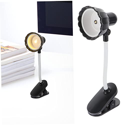 VOSAREA Mini Clip LED Desk Lamp Delicate Micro Clamp Light for Reading Bedroom Dorm Students Portable Table Lighting for Miniature Houses and Photo Props