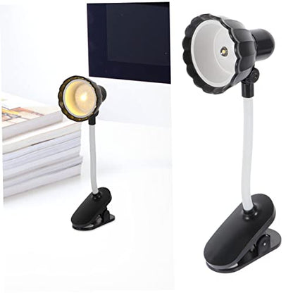 VOSAREA Mini Clip LED Desk Lamp Delicate Micro Clamp Light for Reading Bedroom Dorm Students Portable Table Lighting for Miniature Houses and Photo Props