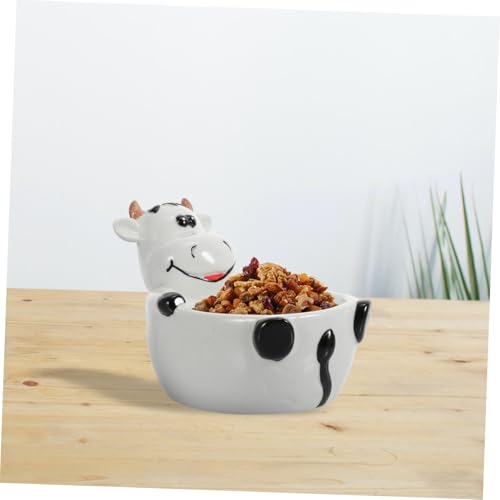 Creative Ceramic Cartoon Animal Bowl for Multi-purpose Soup and Snack Container Cute Cow Shape Tableware for Boys and Food-grade Material and Photo Prop