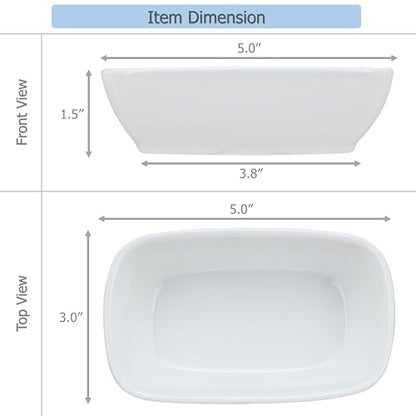 EIKS 2 Pack Ceramic Side Dishes Appetizer Plates for Serving Snacks Candy Dessert Sauce Seasoning Nuts