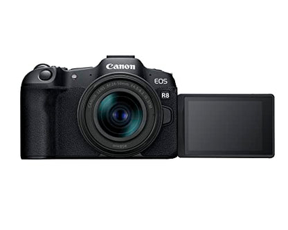 Canon EOS R8 Content Creator Kit, Full-Frame Hybrid Mirrorless Camera with Tripod & Stereo Microphone, 24.2 Megapixel CMOS Image Sensor, 4K Video, RF Mount, Vlogging Camera, Black - style: EOS R8 Content Creator Kit