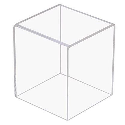 Pro Collector's UV Protection Softball Display Case Baseball Display Case Stand Championship Square BoxClear Display Cube for Official 12 Inches Ball Ball Storage Collections (Black Plastic Stand)